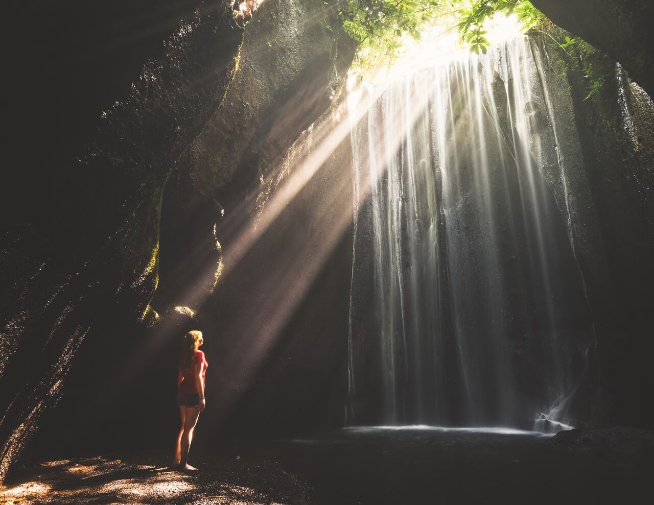 Tukad Cepung waterfall in Ubud, Bali - Indonesia