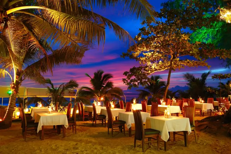 outdoor restaurant at a phuket beach