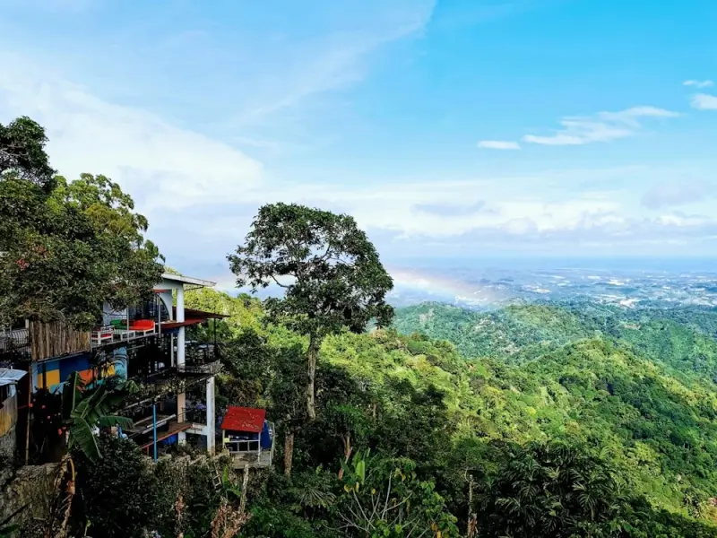 TOPS lookout in Busay offering panoramic views of lush green hills and Cebu City skyline below
