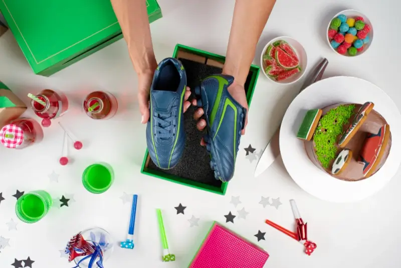 Hobby-based christmas gifts including running shoes, baking supplies, and craft items for personalized interest-focused presents