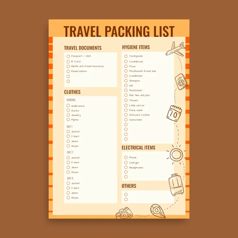 Downloadable travel packing list checklist PDF created from vlog content as lead magnet