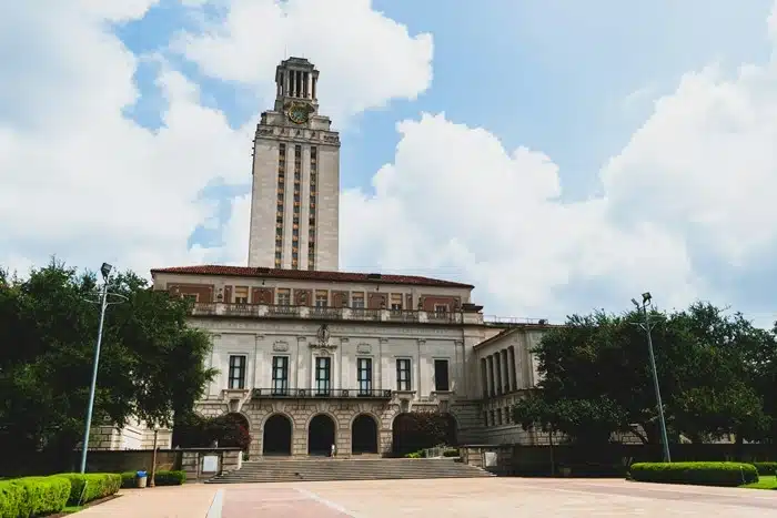 The University of Texas at Austin main building and tower on a sunny day