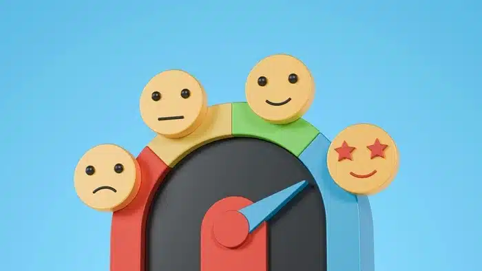 customer satisfaction meter with emoji faces rating timeshare owner experience