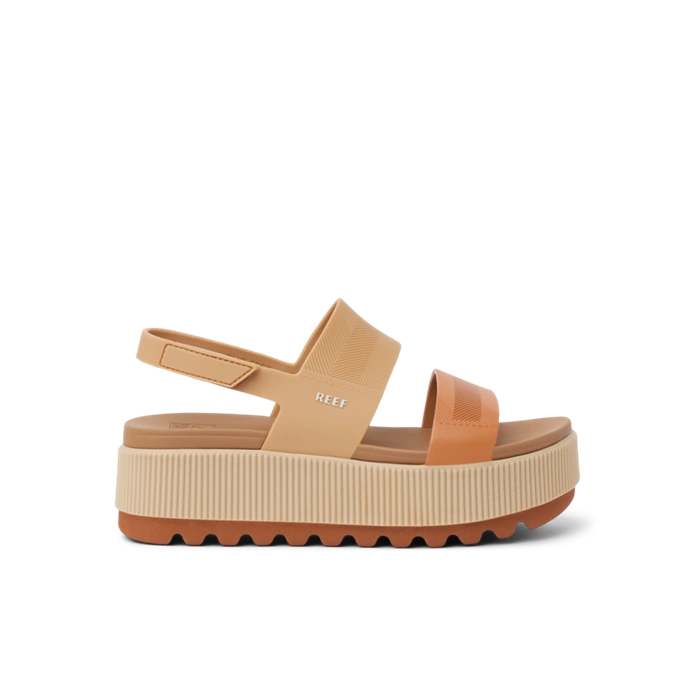 Reef Water Vista Higher platform sandal in Brown Duo colorway — a stylish and affordable Miami beach shoe