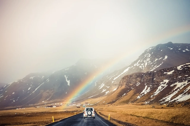 road trip in iceland after raining