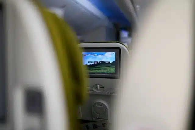 Games to play on a flight displayed on an airplane seatback entertainment screen