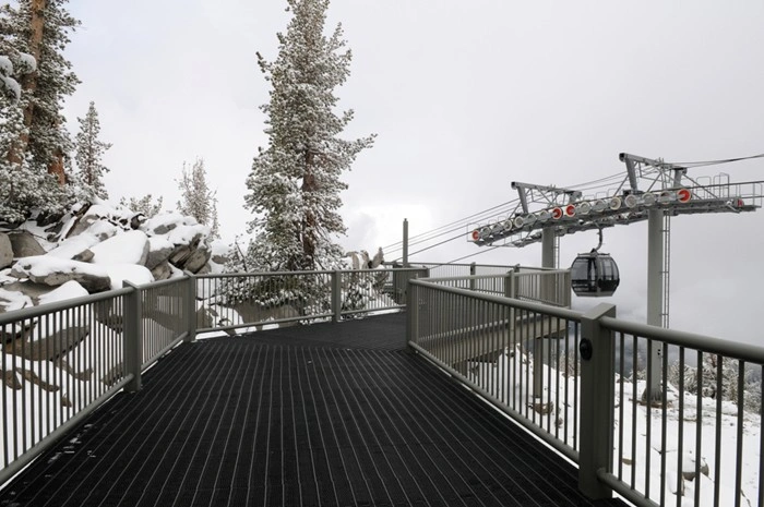 Observation deck with gondola lift at Kirkwood ski resort in California
