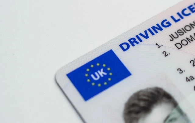Close-up of a UK driving license, relevant to suspended driving license rules