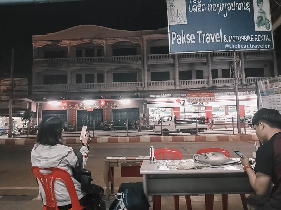 Pakse travel, the agency where I bought the bus ticket from Pakse to Vientiane.