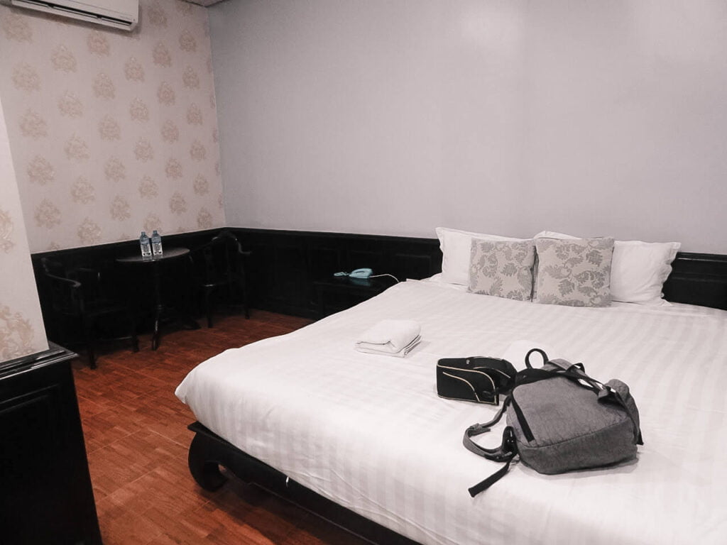 Double room at Sengphachanh Hotel 2, Vientiane. 