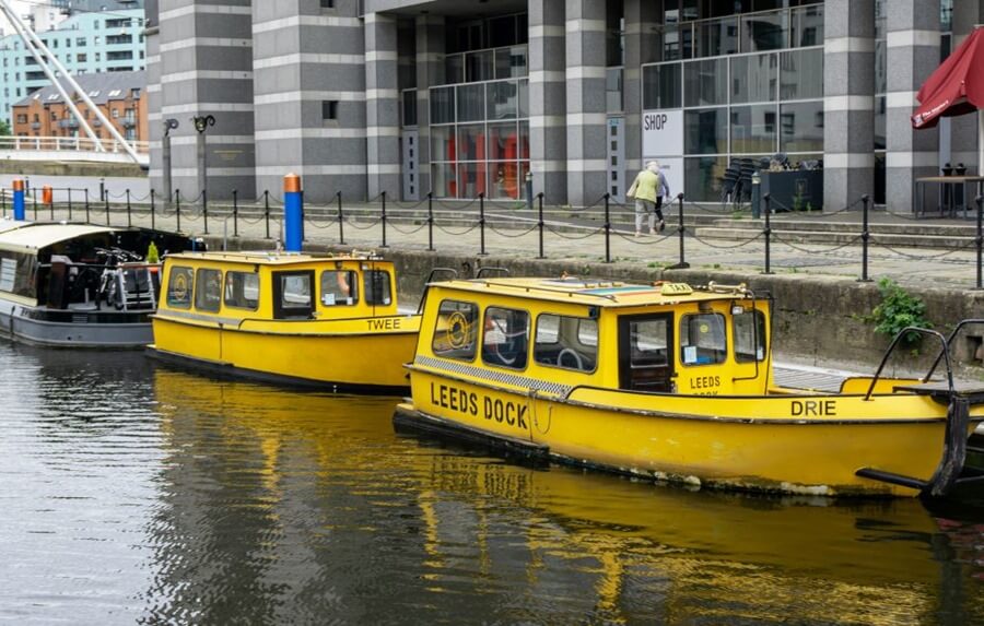 Dutch water taxis in Leeds, England. 
