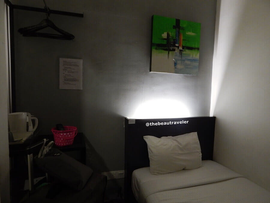 The single room at Ink Hotel, Penang.