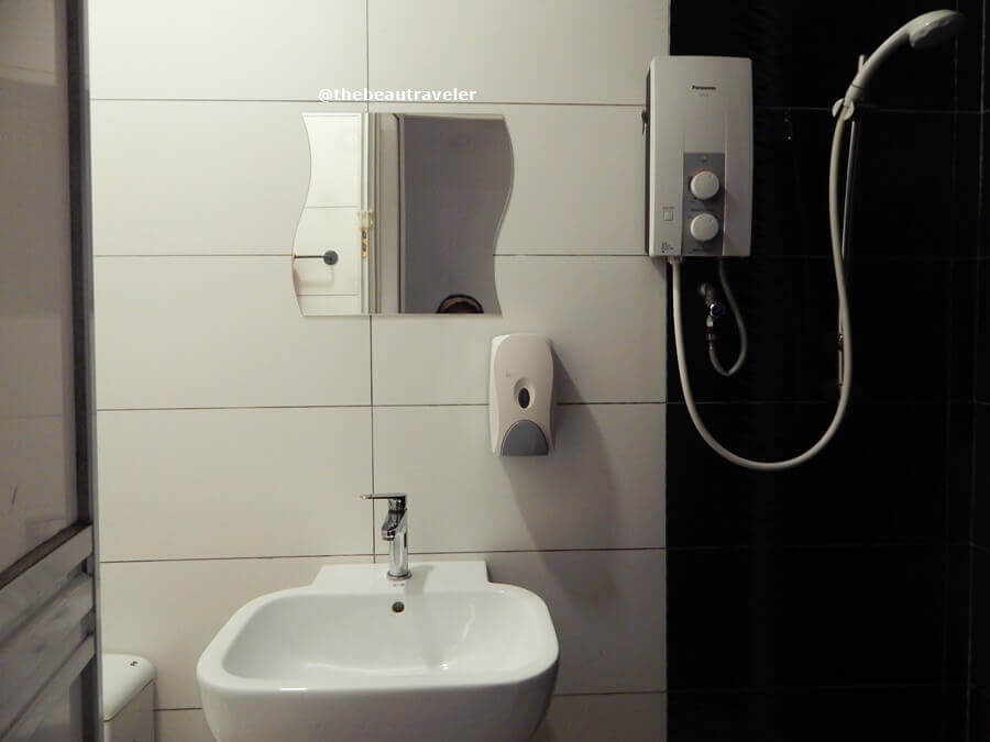 The bathroom at the single room in Ink Hotel, Penang.