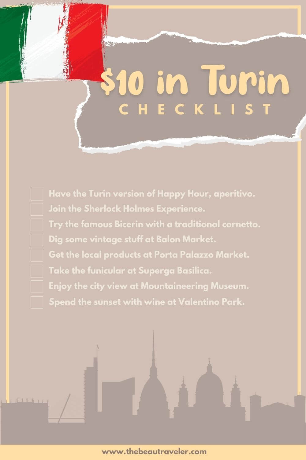 What You Could Get in Turin for $10 - The BeauTraveler