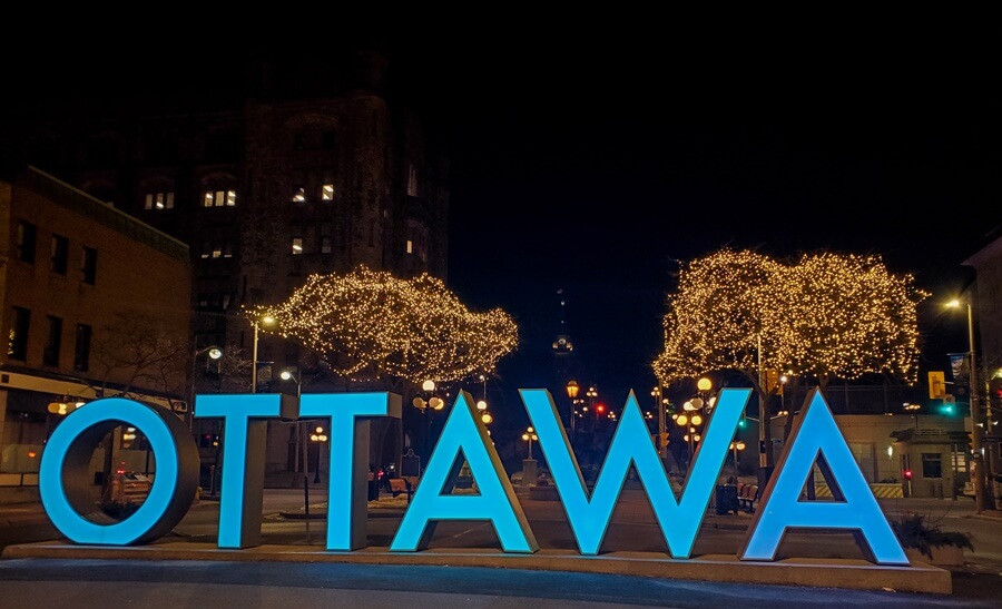 Ottawa sign in Ottawa, Canada. 