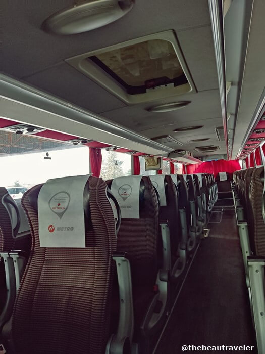 2+1 seat arrangements on Metro bus.