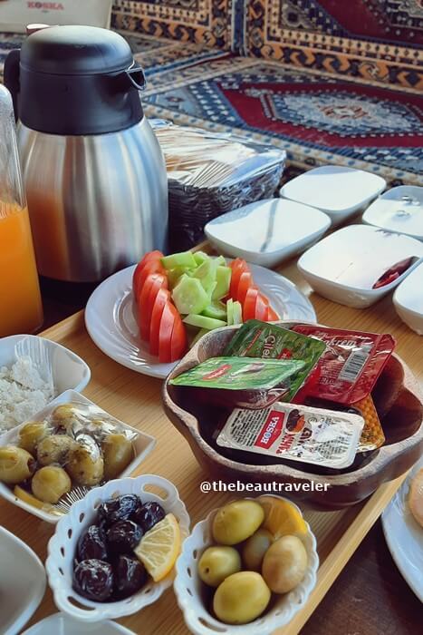 Turkish breakfast in Cappadocia.