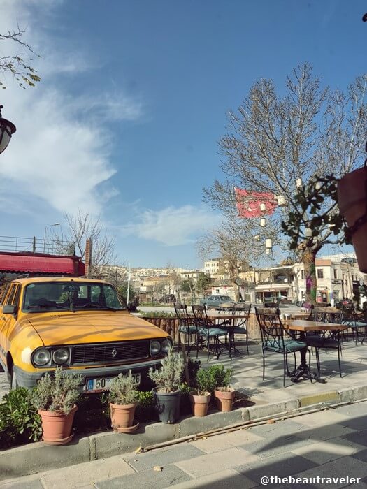 A picture taken from a cafe in the center of Goreme in Cappadocia, Turkey.