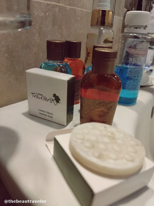 The complementary toiletries at The Dorm Cave by Travellers in Cappadocia.