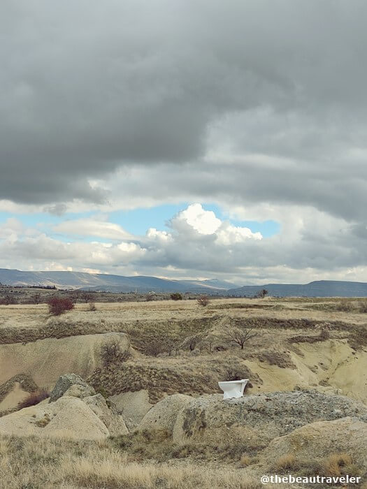 The toilet with a majestic view in Cappadocia.