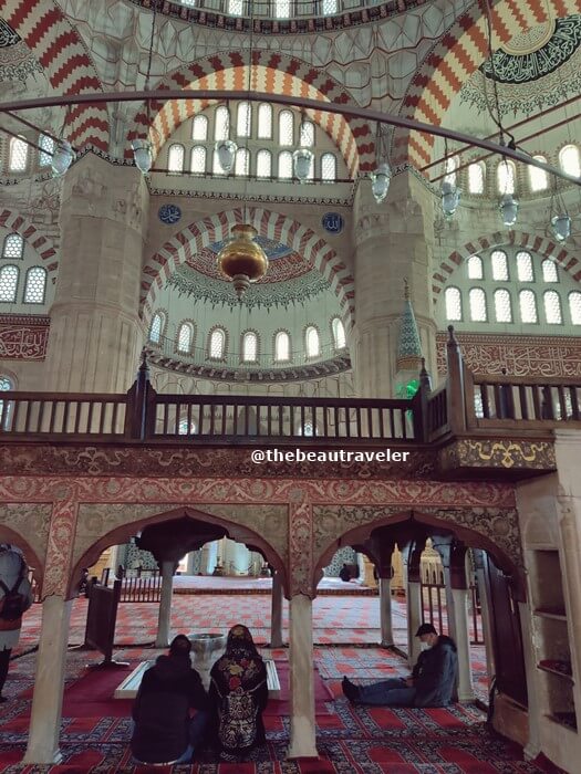 Inside Selimiye Mosque in Edirne, Turkey.