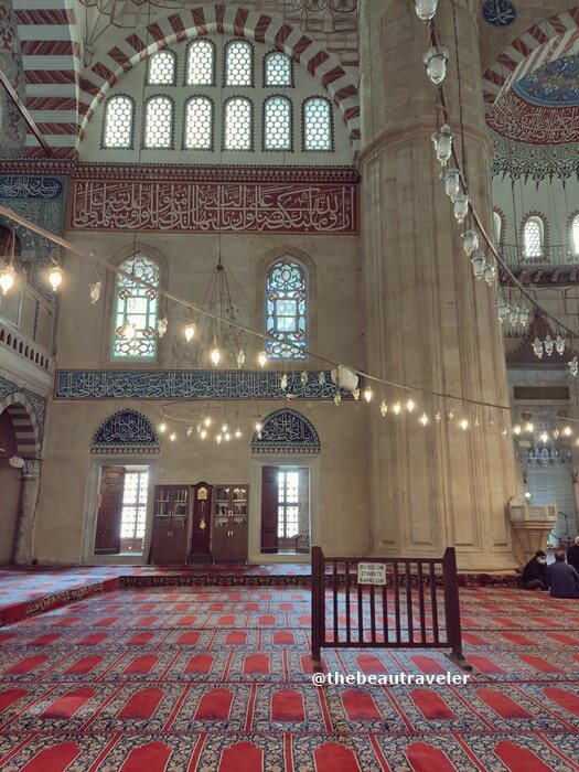 Inside Selimiye Mosque in Edirne, Turkey.