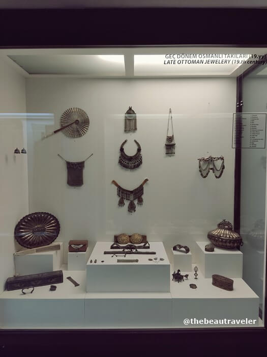 The jewelry section from the ethnography museum at Edirne Museum.