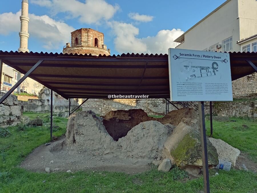 Roman ruins around Macedonian Tower site in Edirne, Turkey.