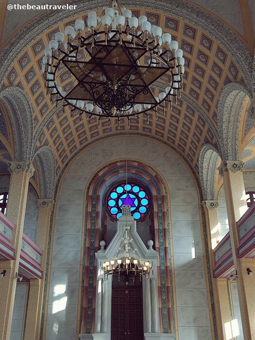 The interior building at the Grand Synagogue of Edirne, Turkey.