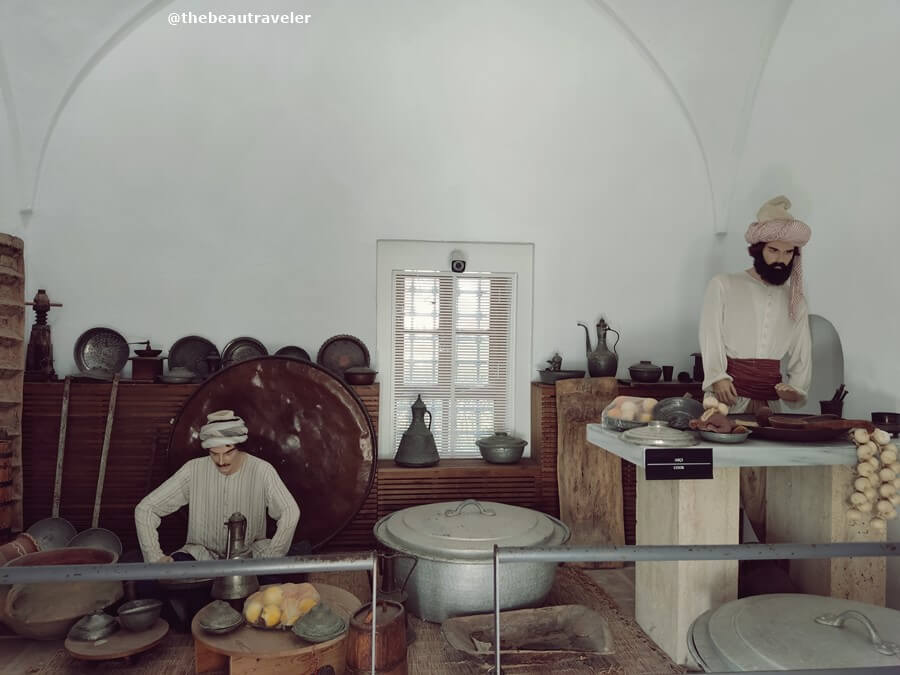 The diorama of kitchen staff at Sultan Bayezid II Health Museum in Edirne, Turkey.