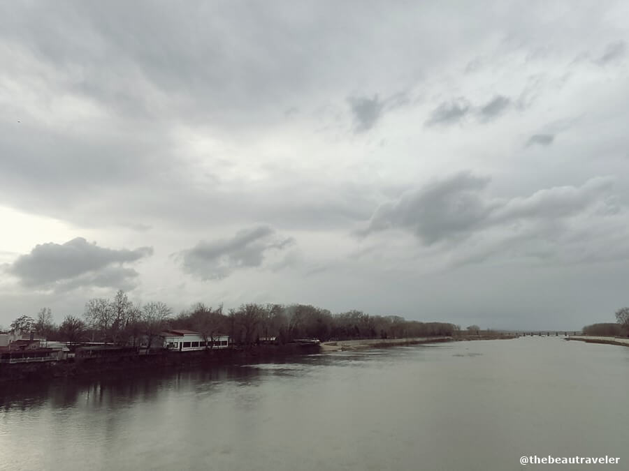 The view around Meric river in Edirne, Turkey. 