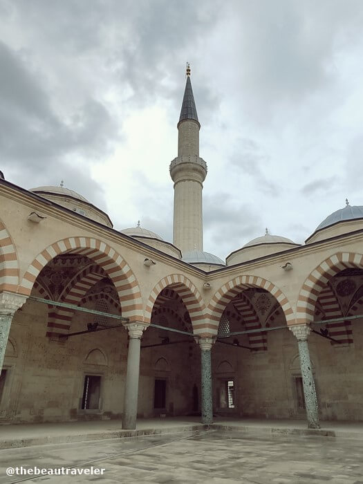 One of the minarets at the Uc Serefeli Camii in Edirne, Turkey.