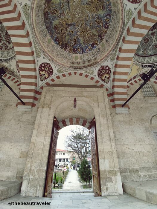 The terrace at Uc Serefeli Mosque in Edirne, Turkey.