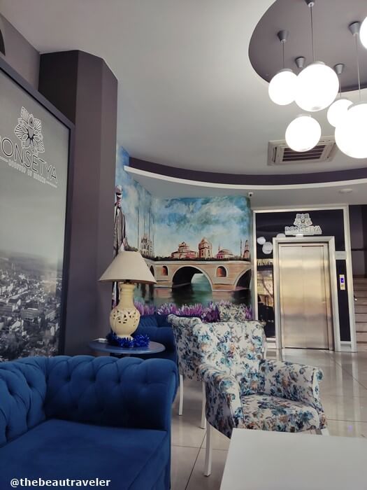 Cavit Duvan Prestige Hotel lobby in Edirne, Turkey.