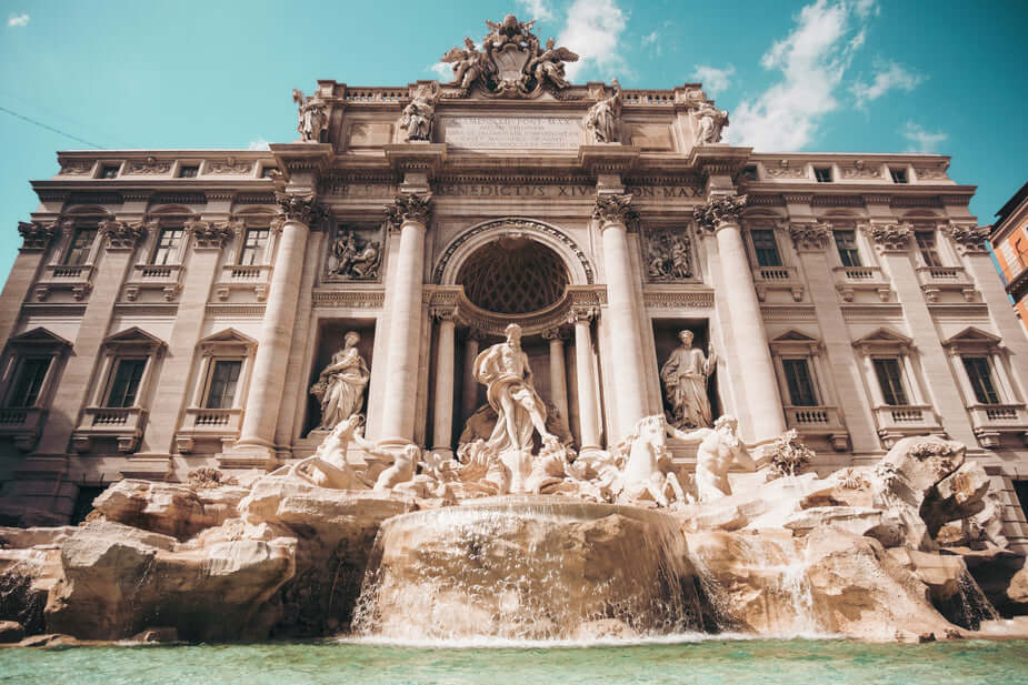 Trevi Fountain in Rome, Italy. 