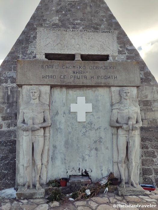 The monument ossuary for soldiers passing during the battle of Gucevo in the World War I.