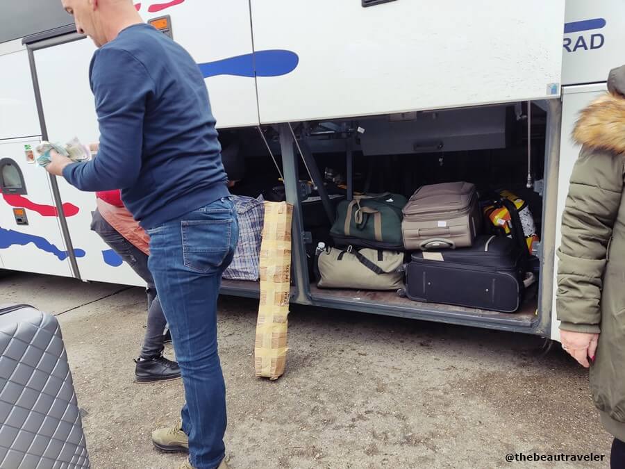 Some bus companies in Serbia will charge extra for the baggage in the trunk.