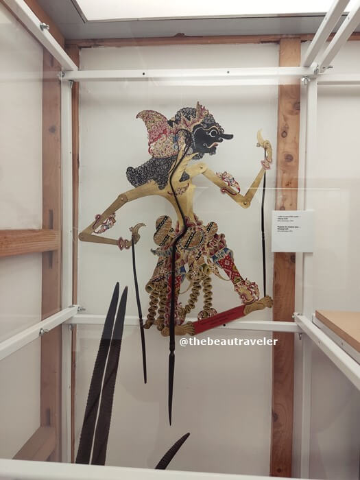 Wayang kulit, or the leather puppet, the souvenir given by the Indonesian delegation at the Museum of Yugoslavia.