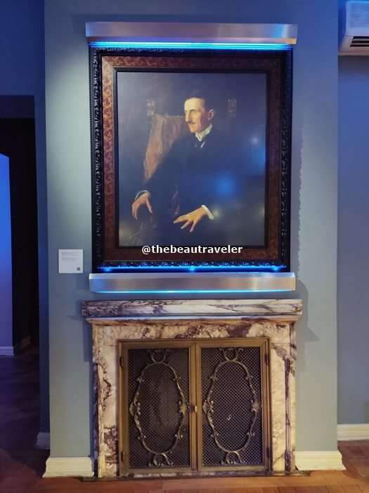 The portrait of Nikola Tesla at the museum in Belgrade, Serbia.