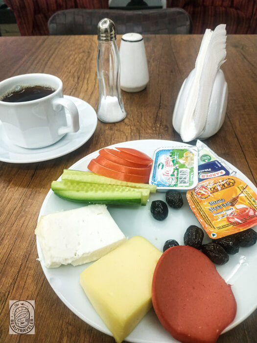 The breakfast at Cihan Palas Yeni Hotel in Ankara, Turkey. 