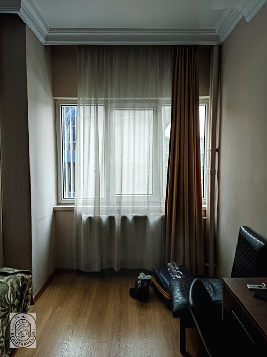 The standard room at Cihan Palas Yeni Hotel in Ankara, Turkey.