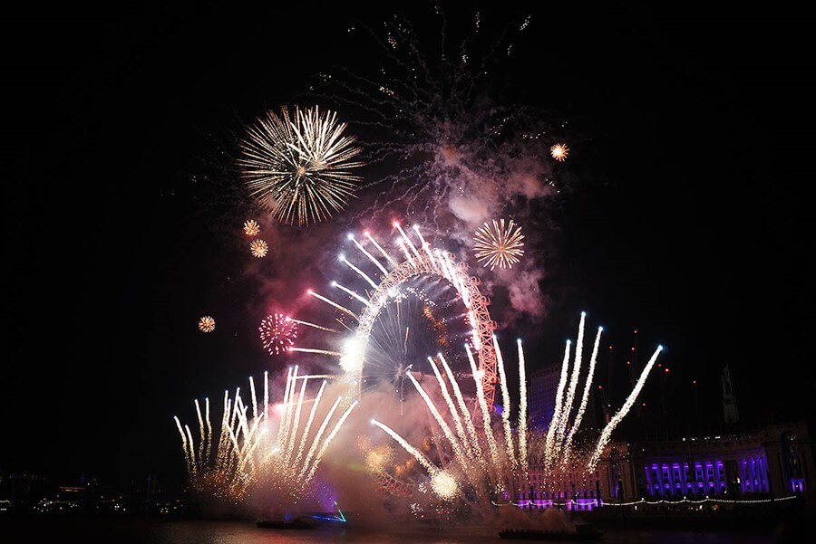 New Year's Eve in London, England. 