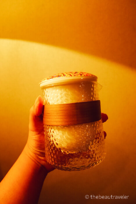 The tea strainer and teapot from Umi travel tea set.