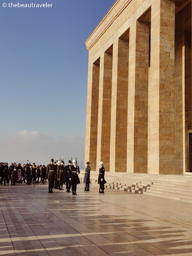 Army paying respect in front of Anitkabir in Ankara, Turkey.
