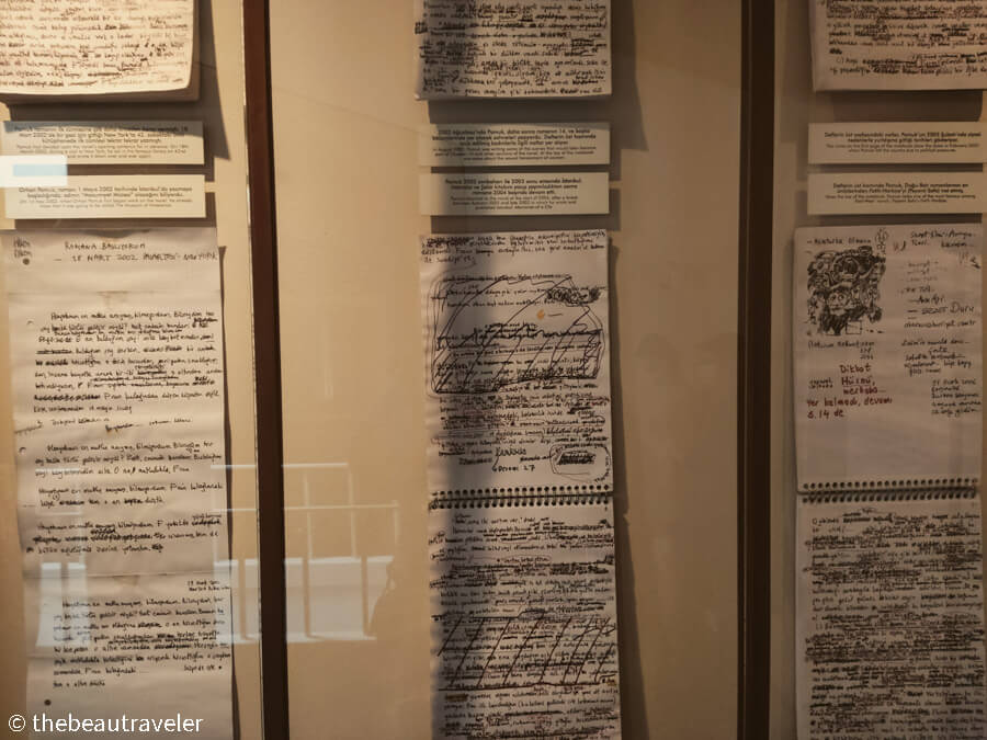 The manuscript of Museum of Innocence Novel displayed at the museum in Istanbul.