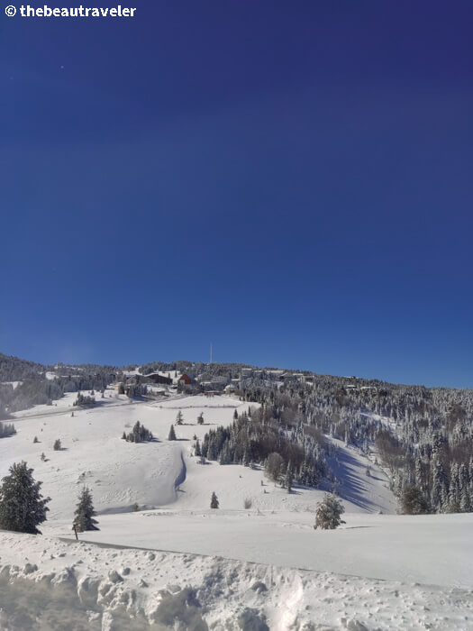 Ski resort at Kurbagakaya station, Mount Uludag in Bursa, Turkey.