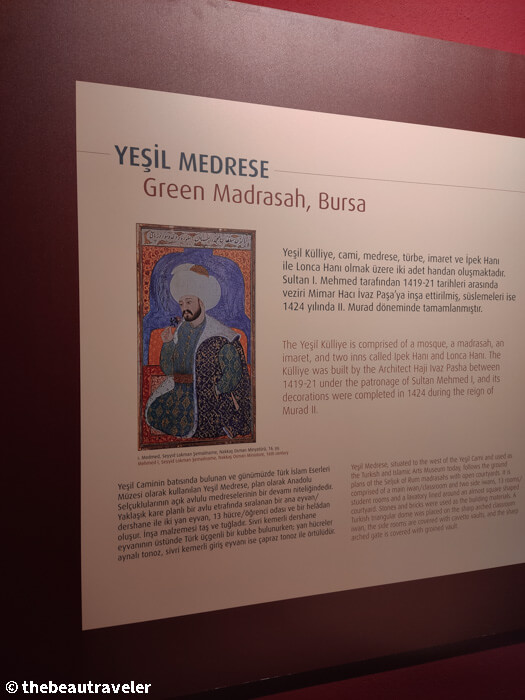 Exhibitions at the Museum of Turkish and Islamic Art in Bursa, Turkey.