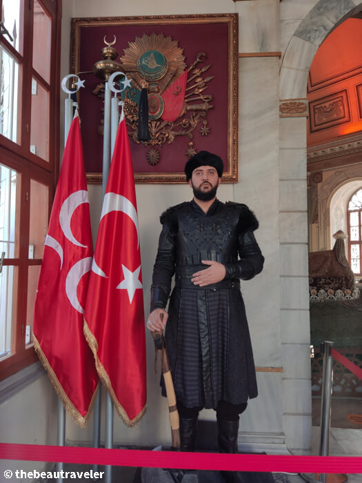 The guard at the tomb of Osman and Orhan Gazi in Bursa, Turkey.