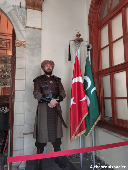 The guard at the tomb of Osman and Orhan Gazi in Bursa, Turkey.