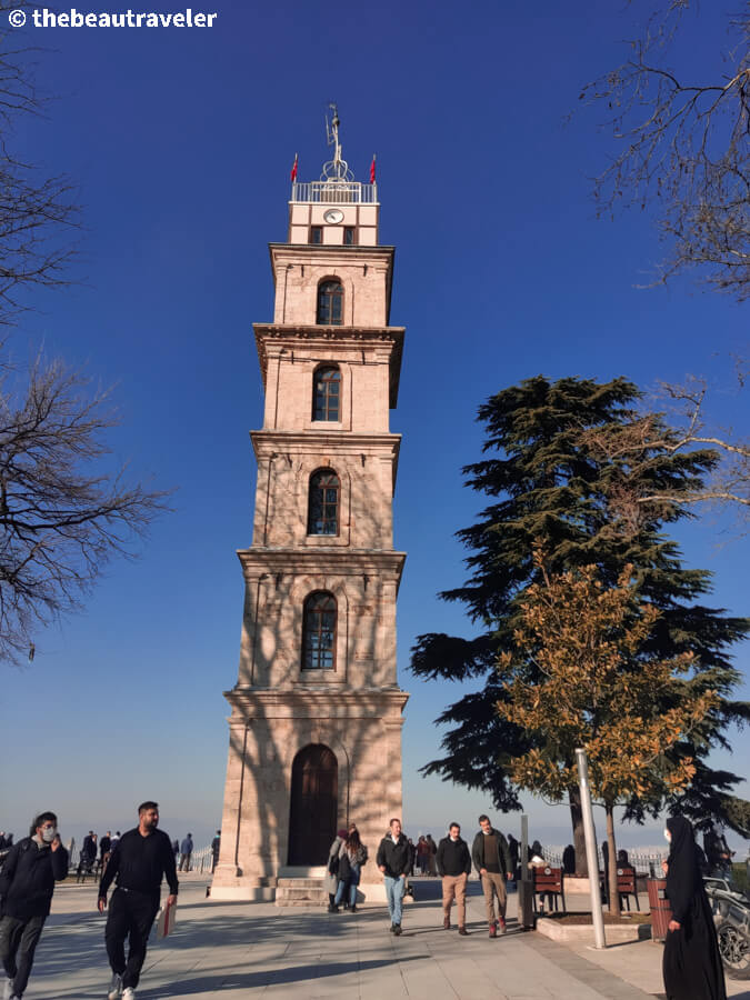 Tophane Clock Tower in Bursa, Turkey.